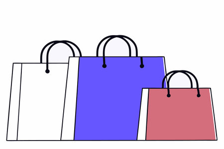 Shopping paper bags icon illustration art on white backgroundのイラスト素材