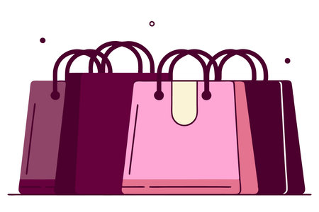 Shopping paper bags icon illustration art on white backgroundのイラスト素材