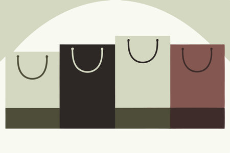 Shopping paper bags icon illustration art on white backgroundのイラスト素材