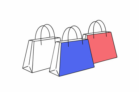 Shopping paper bags icon illustration art on white backgroundのイラスト素材