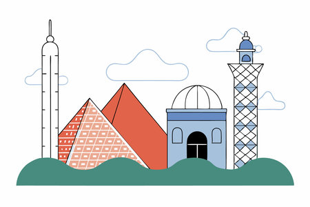 Illustration of vector El cairo concept on white backgroundのイラスト素材