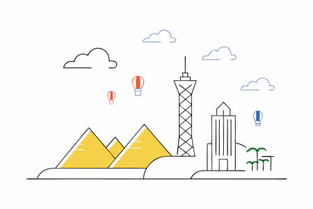 Illustration of vector El cairo concept on white backgroundのイラスト素材