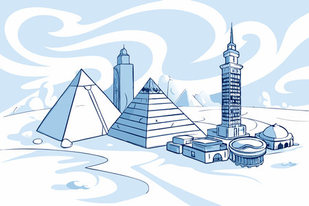 Illustration of vector El cairo concept on white backgroundのイラスト素材
