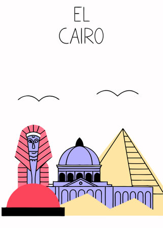 Illustration of vector El cairo concept on white backgroundのイラスト素材