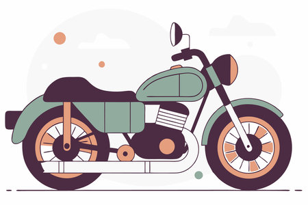 Old motorbike illustration with pop art style illustration art on white backgroundのイラスト素材