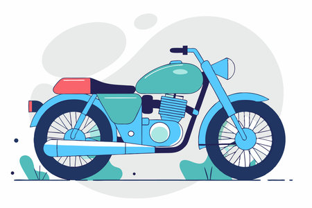 Old motorbike illustration with pop art style illustration art on white backgroundのイラスト素材