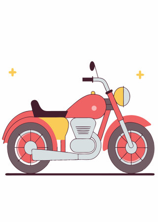 Old motorbike illustration with pop art style illustration art on white backgroundのイラスト素材