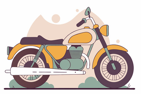 Old motorbike illustration with pop art style illustration art on white backgroundのイラスト素材