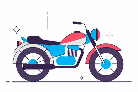 Old motorbike illustration with pop art style illustration art on white backgroundのイラスト素材