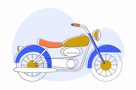 Old motorbike illustration with pop art style illustration art on white backgroundのイラスト素材