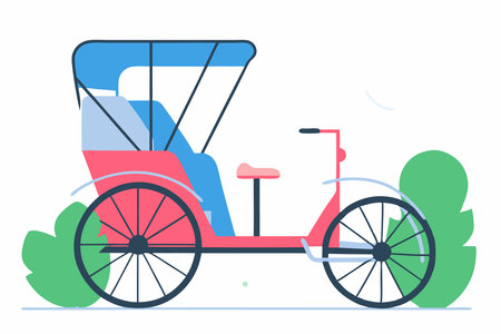 rickshaw illustration art on white backgroundのイラスト素材