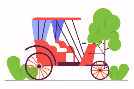 rickshaw illustration art on white backgroundのイラスト素材