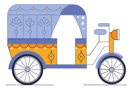 rickshaw illustration art on white backgroundのイラスト素材