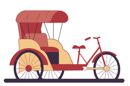 rickshaw illustration art on white backgroundのイラスト素材
