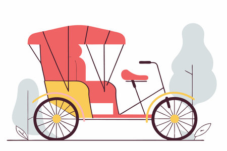 rickshaw illustration art on white backgroundのイラスト素材