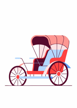 rickshaw illustration art on white backgroundのイラスト素材