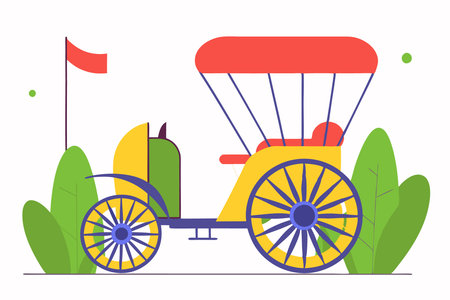 rickshaw illustration art on white backgroundのイラスト素材