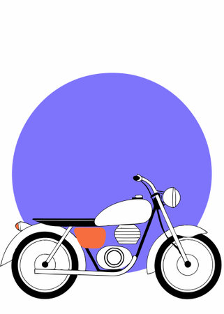 Old motorbike illustration with pop art style illustration art on white backgroundのイラスト素材