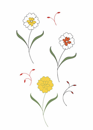 Watercolor painting of Dianthus caryophyllids illustration art on white backgroundのイラスト素材