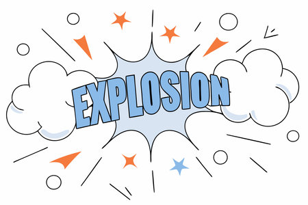 Cartoon comic text pop art explosion illustration art on white background