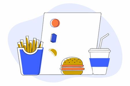 Delicious fast food menu illustration art on white backgroundのイラスト素材