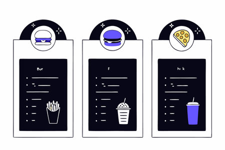 Delicious fast food menu illustration art on white background