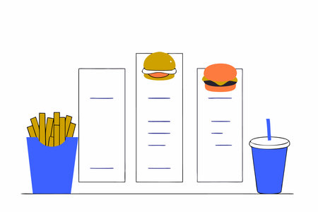 Delicious fast food menu illustration art on white backgroundのイラスト素材