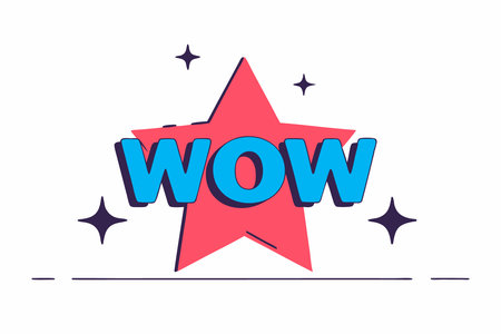 Pop art star with wow message illustration art on white backgroundのイラスト素材