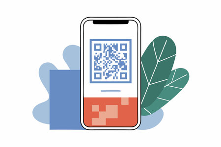 Scan QR code with smartphone illustration art on white background