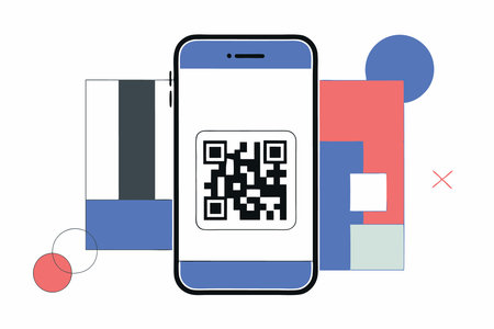 Scan QR code with smartphone illustration art on white background