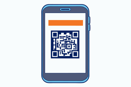 Scan QR code with smartphone illustration art on white background