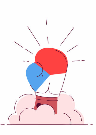 Flag of Czechia on boxing glove Confrontation between countries with competitive power illustration art on white backgroundのイラスト素材