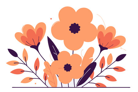 Beautiful set of bouquet of watercolor flowers and leaves concept illustration art on white backgroundのイラスト素材