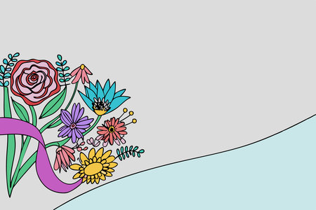 Watercolor floral arrangement collection concept illustration art on white backgroundのイラスト素材