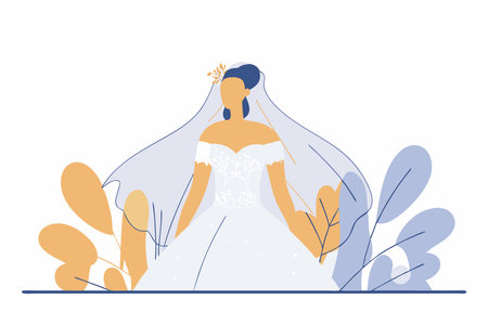 bride watercolor paint concept illustration art on white backgroundのイラスト素材