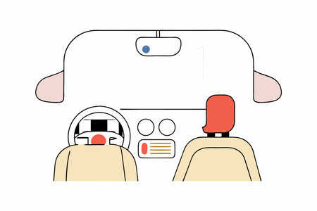 Illustration of City driver concept on white backgroundのイラスト素材