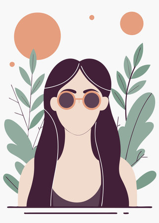 Avatar woman design, Girl female person people human and social media theme Vector illustrationのイラスト素材