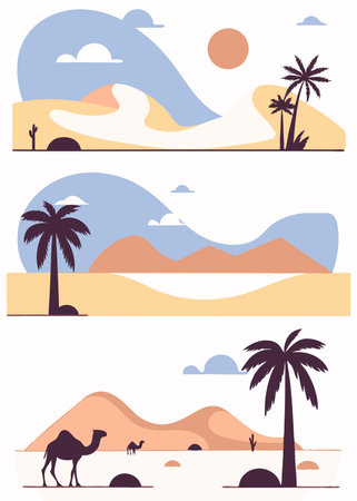 Vector illustration of Minimalist Saudi Arabia natureのイラスト素材