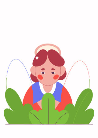 A drawing of a baby angel with wings concept illustration art on white backgroundのイラスト素材