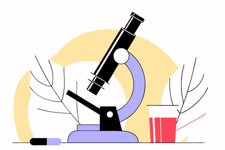 Microscope concept illustration art on white background