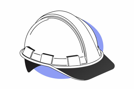 Construction helmet icon in flat style Safety cap concept illustration art on white backgroundのイラスト素材