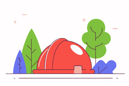 Construction helmet icon in flat style Safety cap concept illustration art on white backgroundのイラスト素材