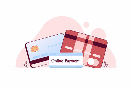Credit card icon in flat style Online payment concept illustration vector art on white backgroundのイラスト素材