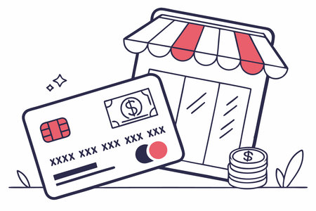 Credit card icon in flat style Online payment concept illustration vector art on white backgroundのイラスト素材