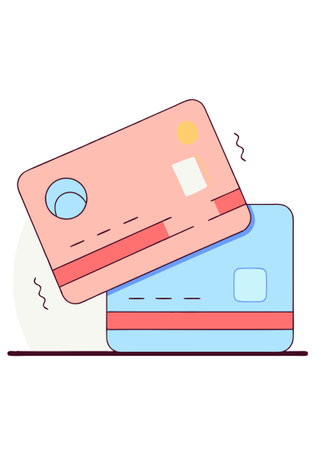 Credit card icon in flat style Online payment concept illustration vector art on white backgroundのイラスト素材