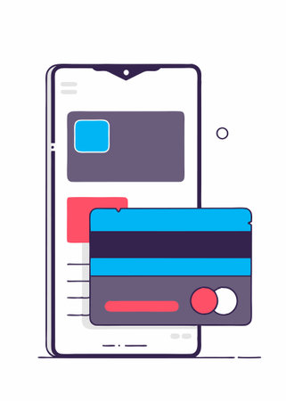 Credit card icon in flat style Online payment concept illustration vector art on white backgroundのイラスト素材