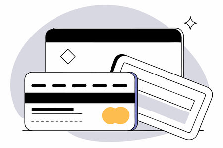 Credit card icon in flat style Online payment concept illustration vector art on white backgroundのイラスト素材