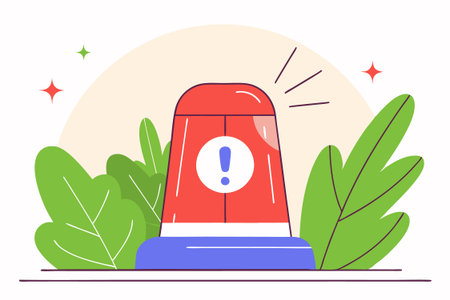 Emergency alarm icon in flat style Alert lamp concept illustration vector art on white background