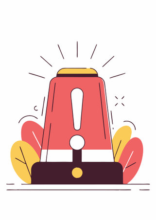 Emergency alarm icon in flat style Alert lamp concept illustration vector art on white backgroundのイラスト素材
