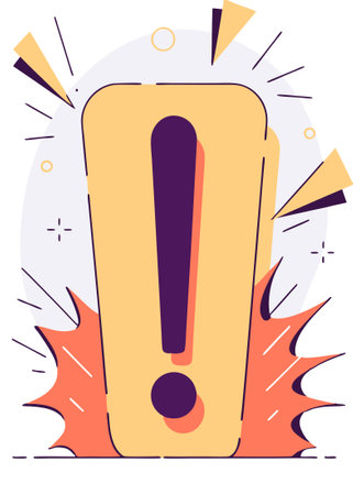 Exclamation mark icon in comic style Danger alarm concept illustration art on white backgroundのイラスト素材